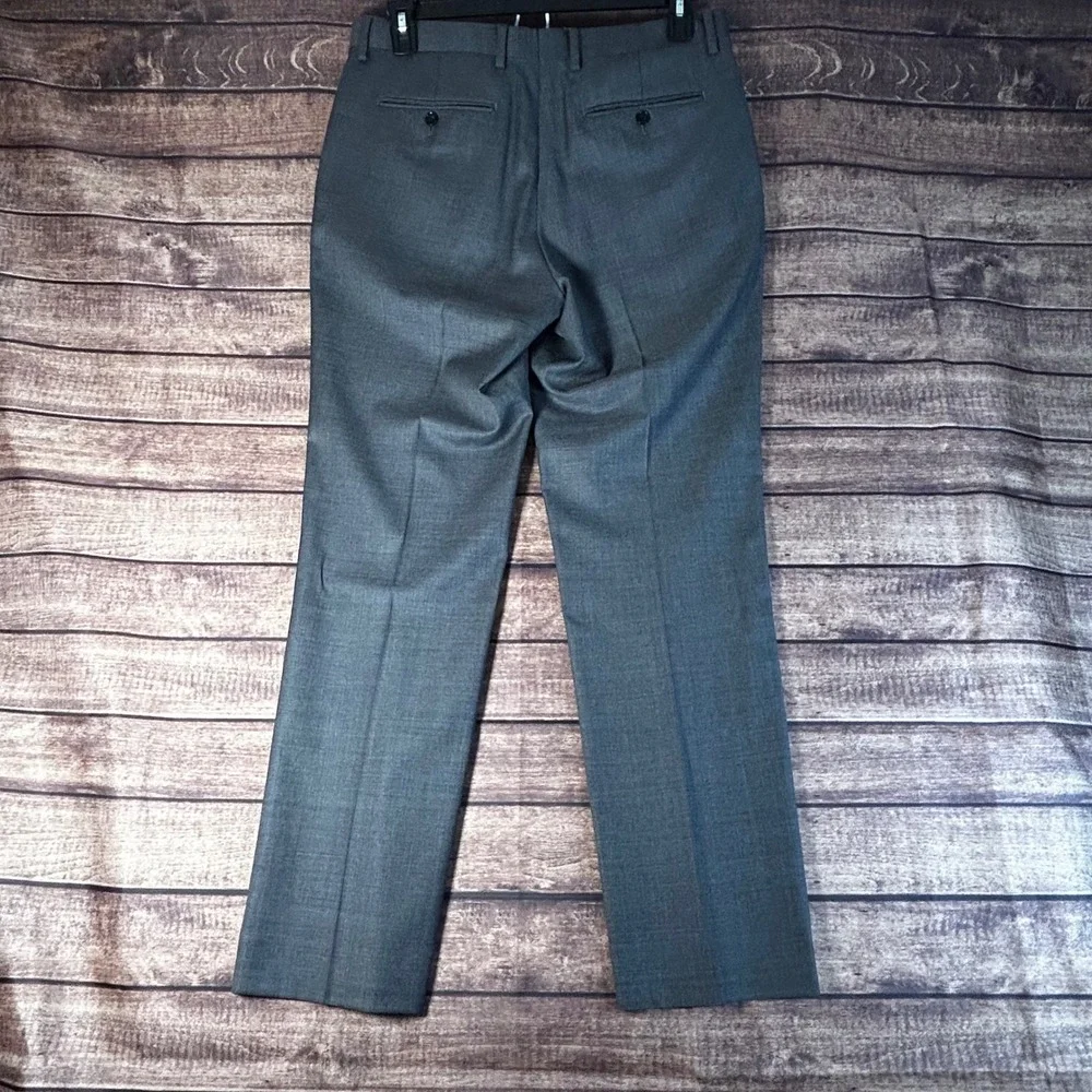 Banana Republic Mens Slim Fit Gray Marzotto Italian Wool Dress Pants 33x32